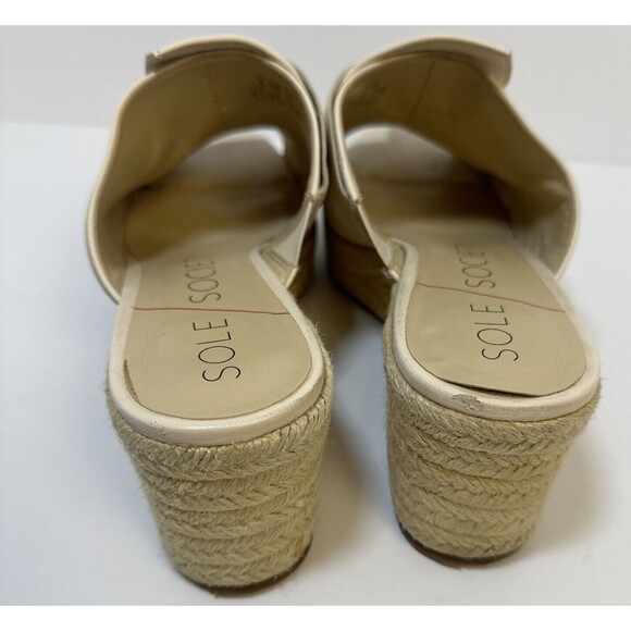 Sole Society Espadrille Beige Bow Wedges Size 8.5 - Picture 3 of 8